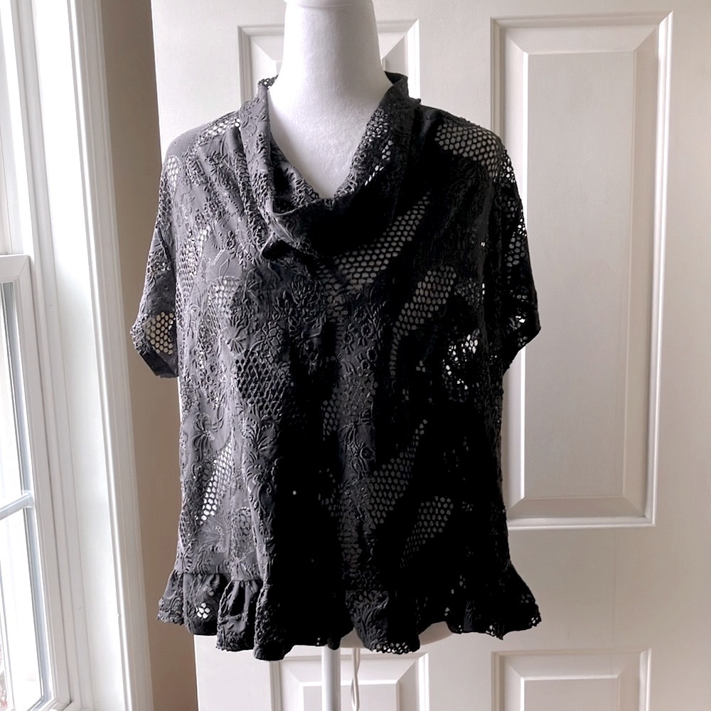 Koibito Misaki Sensitivity Unique Semi Sheer Top Blouse Black Size M